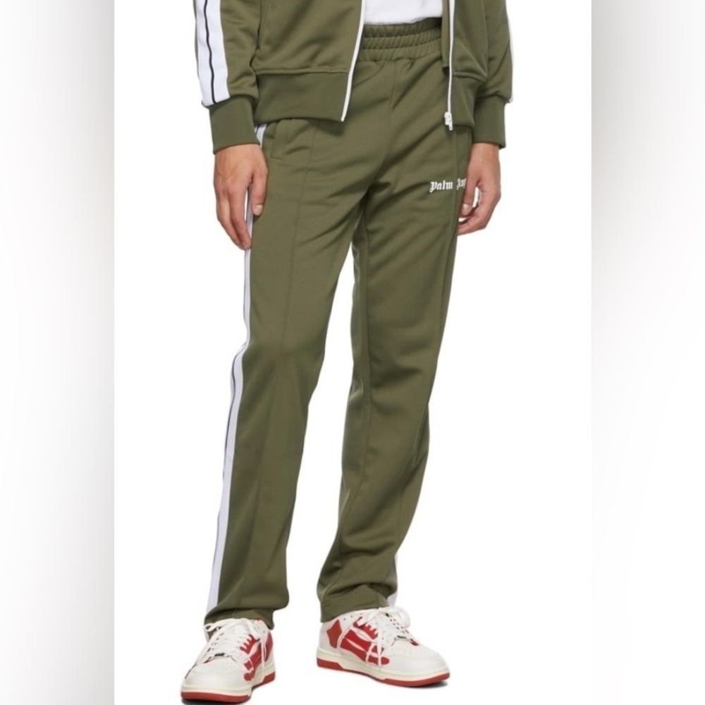 Palm Angels Classic Logo Track Pants Military White Size Medium NWT MSRP $550